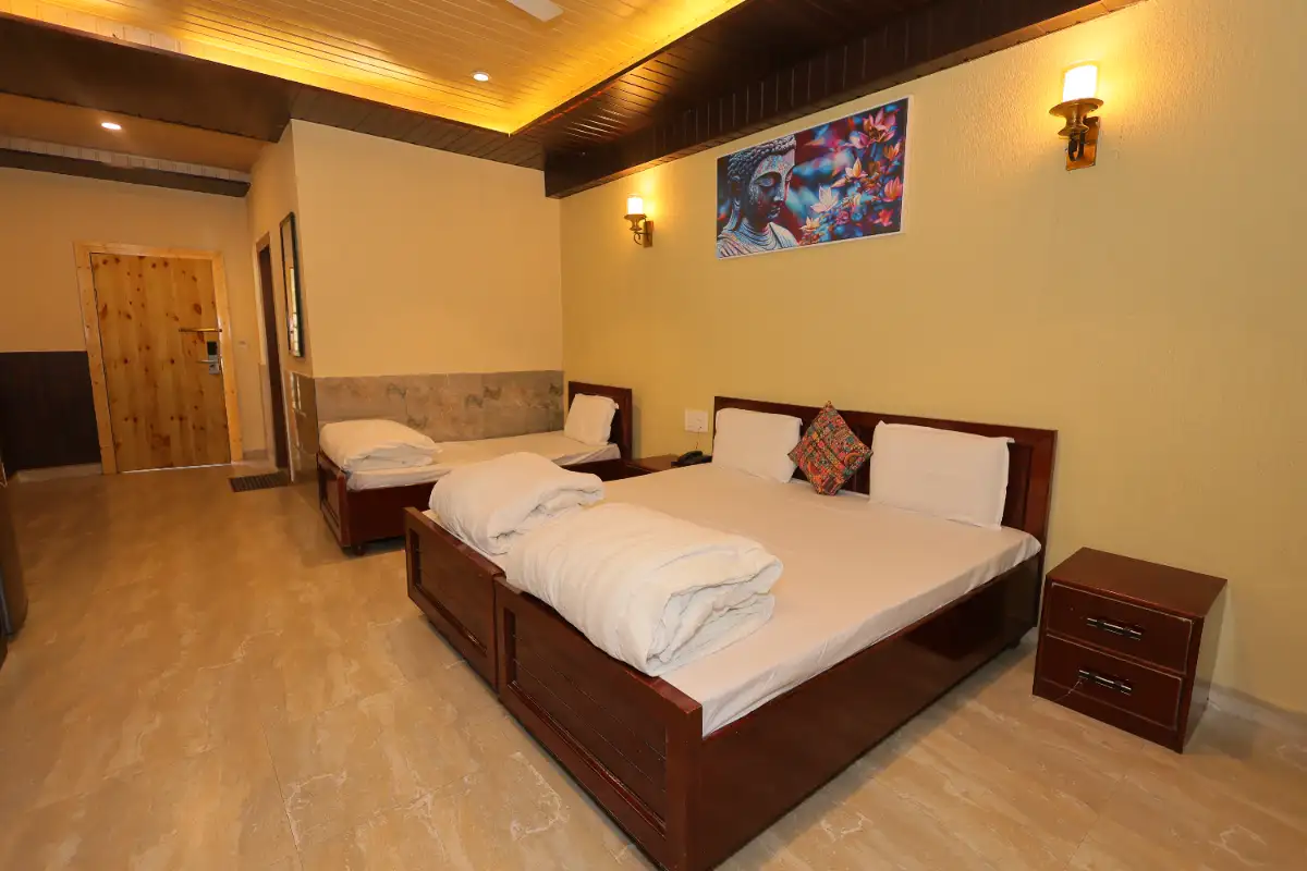 Premium Room at Nirvana River Resort Rishikesh - AC luxury resort room with plunge bath