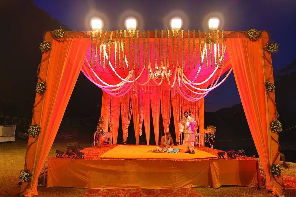 Mandap at riverside resort Rishikesh